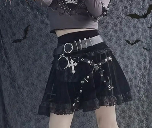 Embroidered Lace Half A-line Skirt