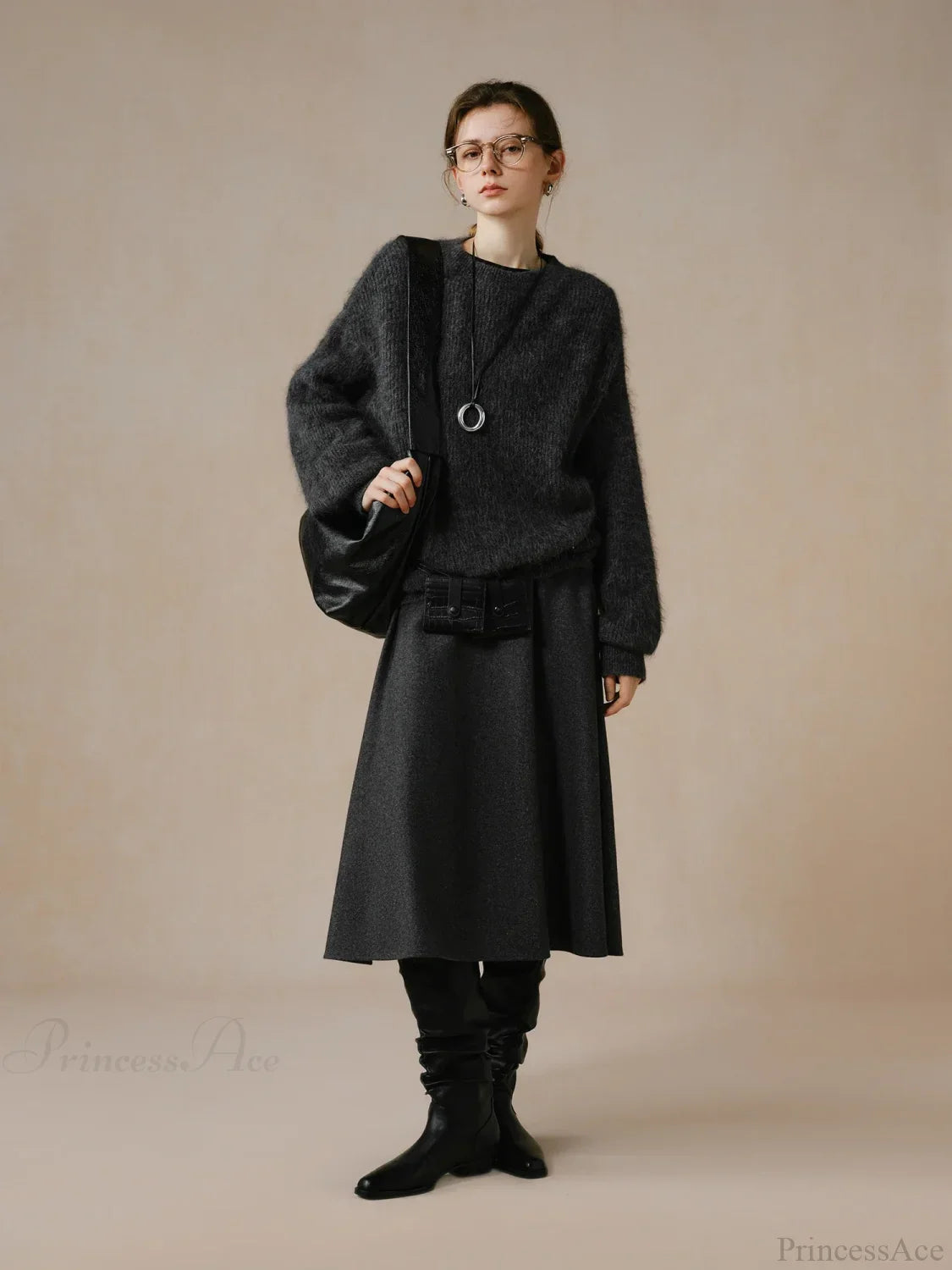 55.8% Alpaca Wool Round Neck Sweater