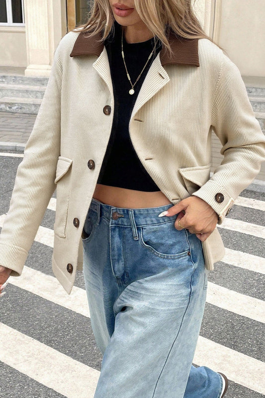 Corduroy Notch Lapel Jacket