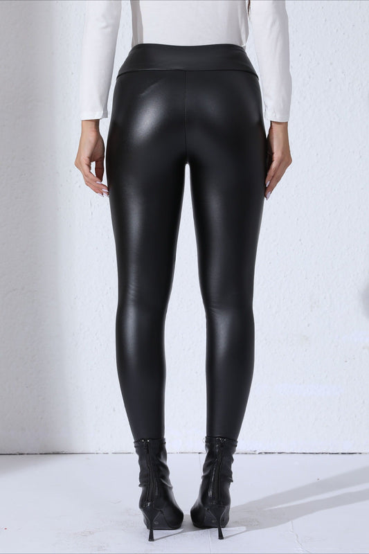 Faux Leather Thermal High-Rise Sculpting Leggings