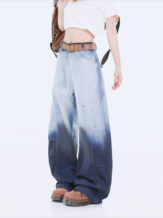 Patchwork Gothic Tall Waist Denim Pant