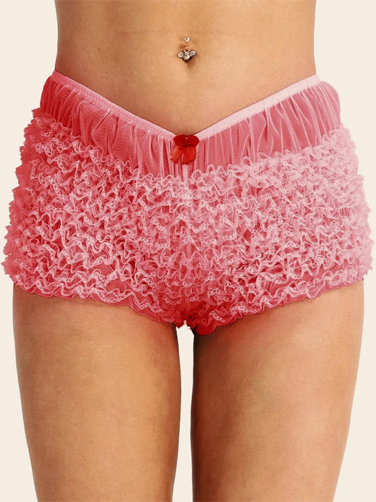 Lace Ruched Bodycon Short