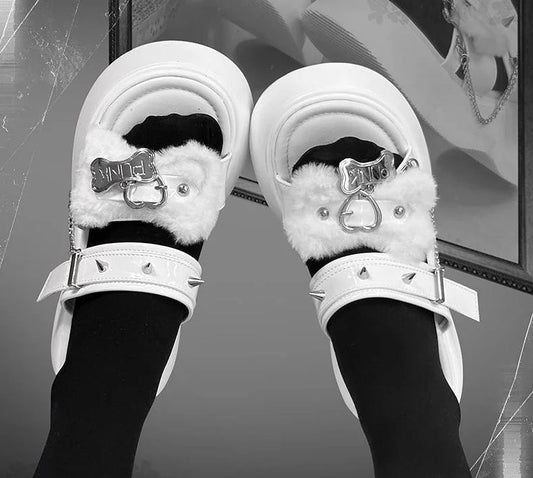 Metal Rivet Platform Gothic Sandal