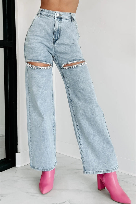 Washed High Waist Fashion Jean