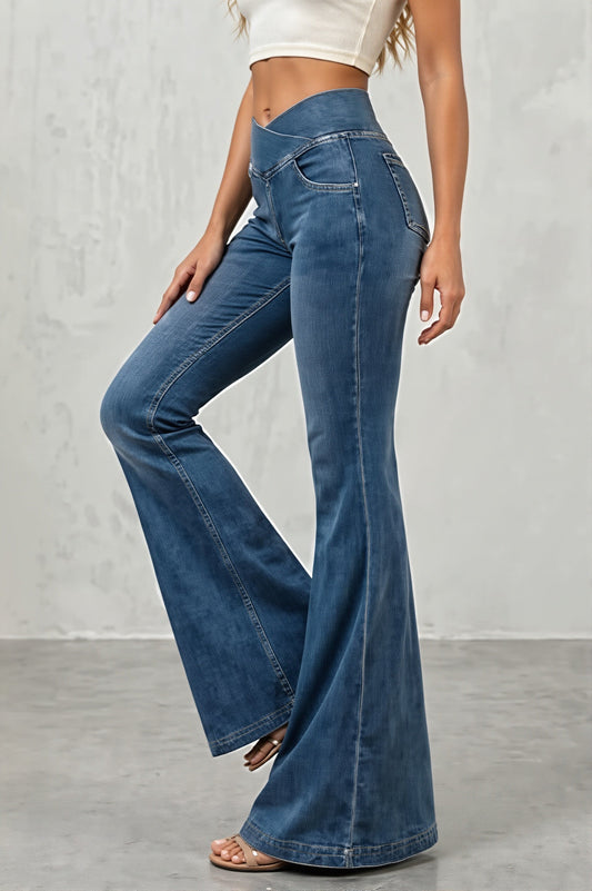 High Waist Stretchy Flare Jeans