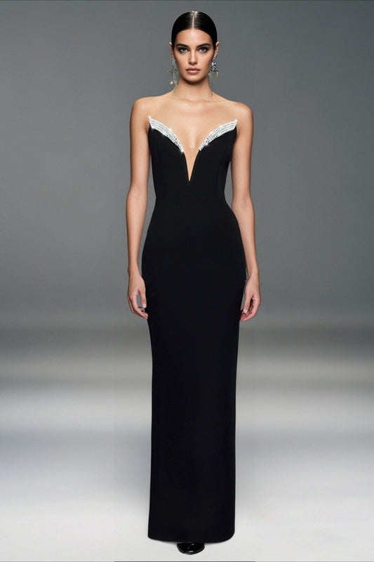 Black Crystal Bandage Formal Dress