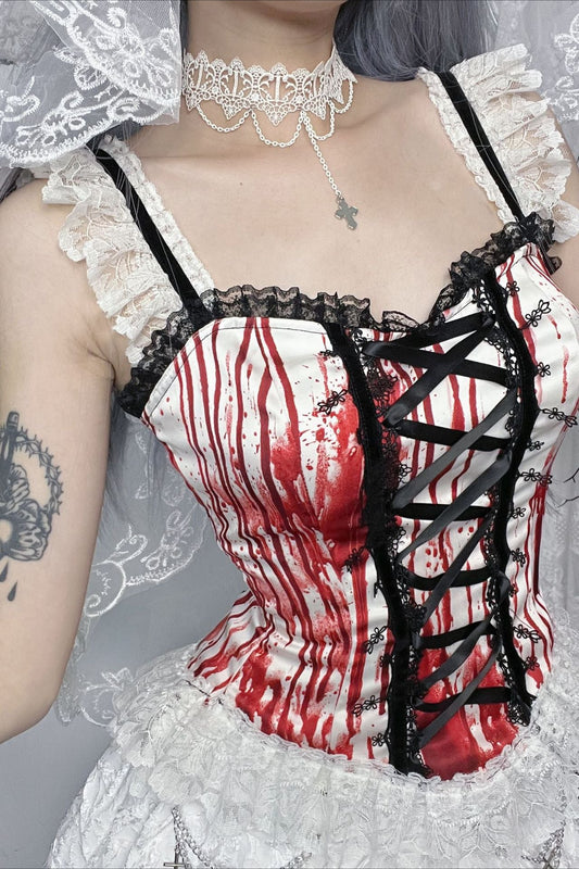 Halloween Red Halter Corset