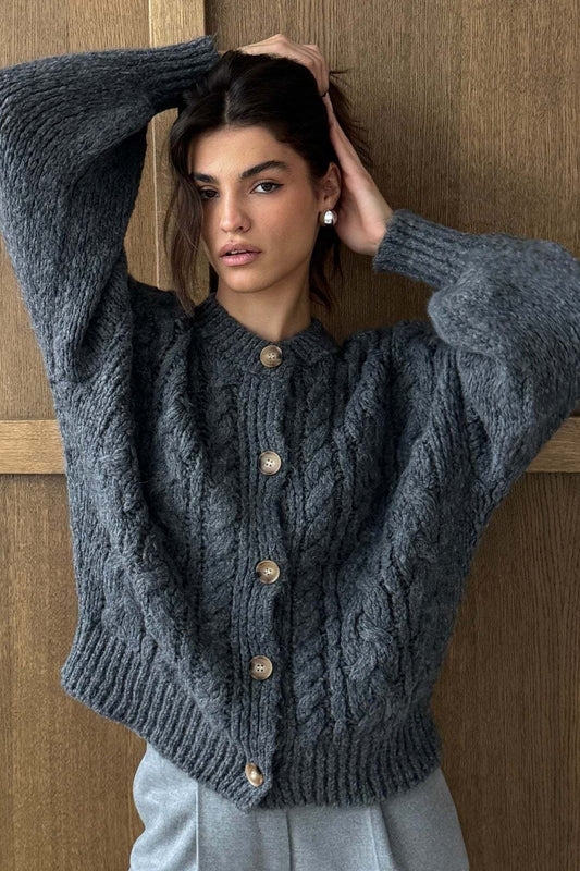 Vintage Cable Knit Crewneck Sweater