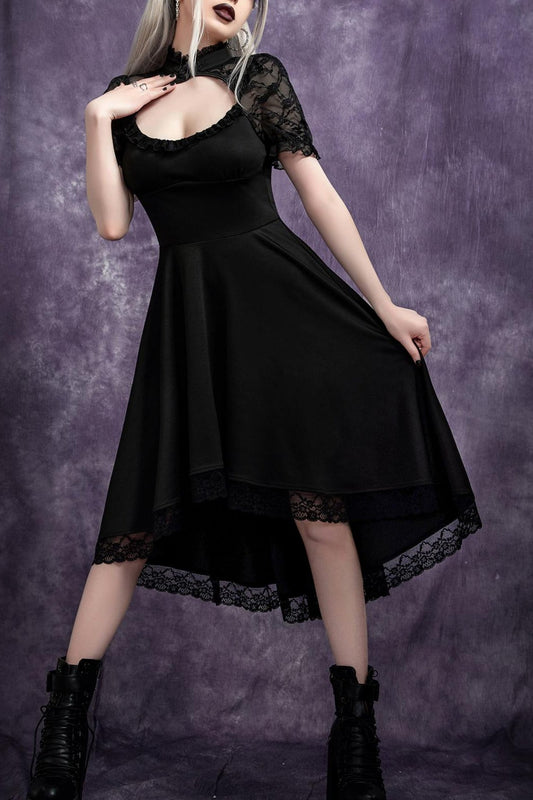 Backless Lace Gothic Dress