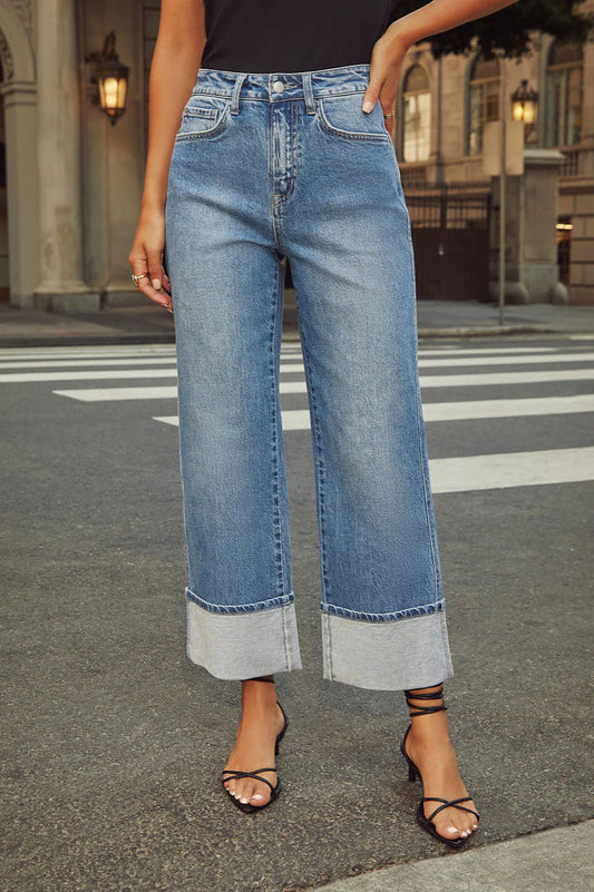 Street Style High Waist Straight Jean