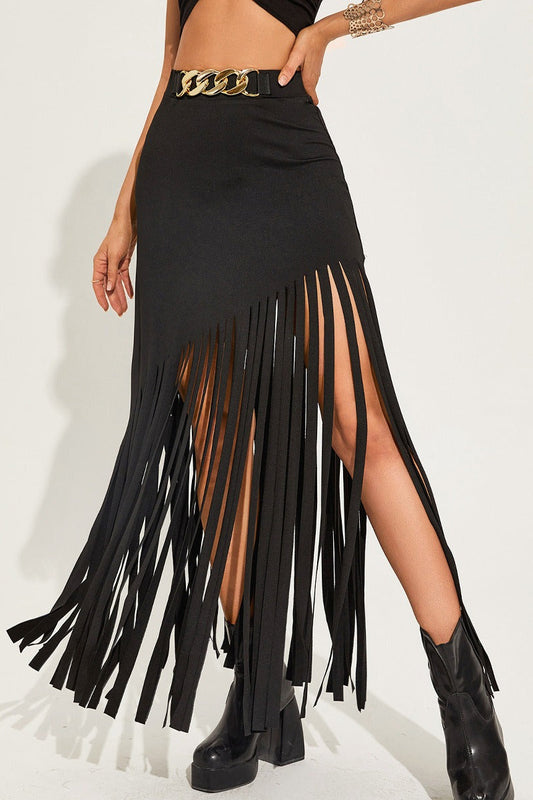 Goth Fringe Punk Mini Skirt