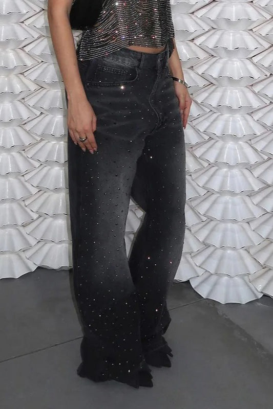 Vintage Rhinestone Low Waisted Jeans
