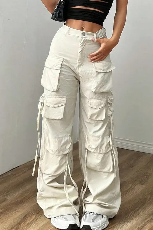 Y2K Black Wide Leg Cargo Pant