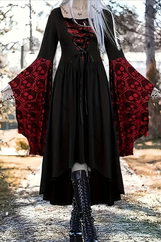 Punk Fitted Halloween Gothic Dress