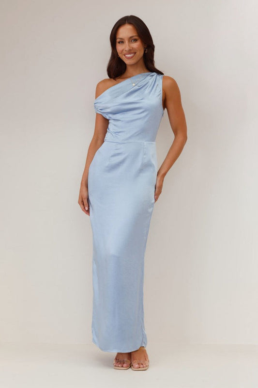 Solid Sleeveless Asymmetric Formal Dress