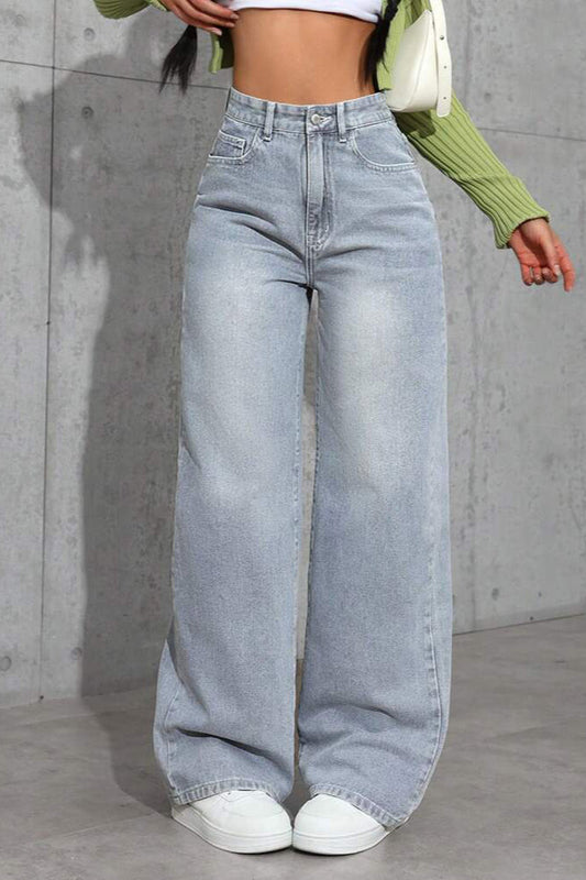 High Waist Loose Straight Jean