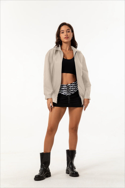 Oversized Lapel Leather Jacket