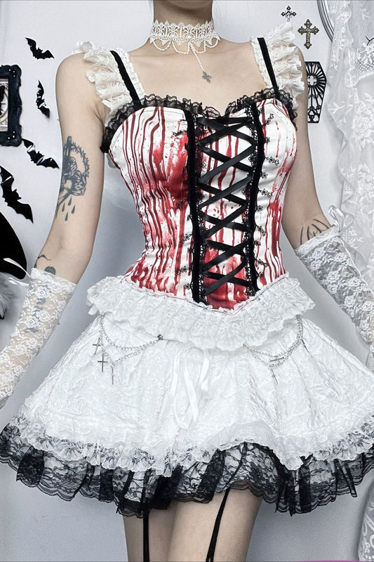 Halloween Red Halter Corset