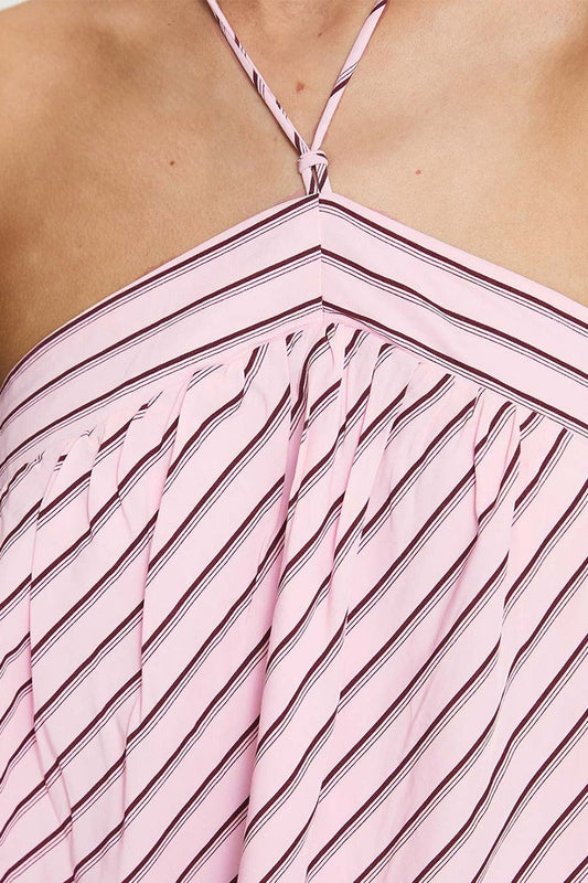 Striped Halter Backless Chic Mini Dress