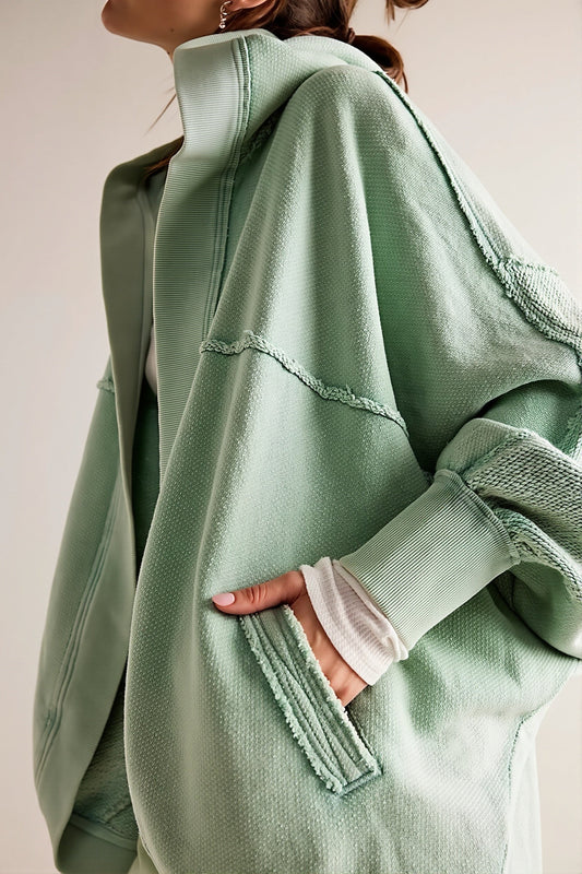 Washed Oversized Zip Up Hoodie