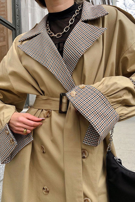 Vintage Paneled Double-Breasted Trench Coat
