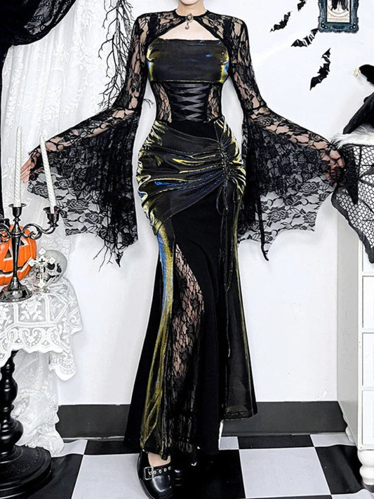 Tall Waist Bandage Bodice Maxi Dress