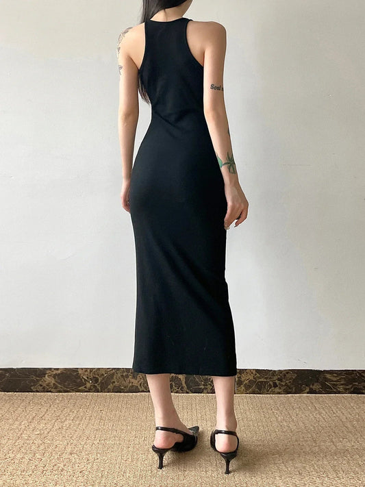 Graceful Hollow Out Spaghetti Midi Dress