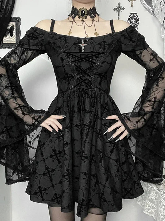 Angry Flare Sleeve Mini Dress