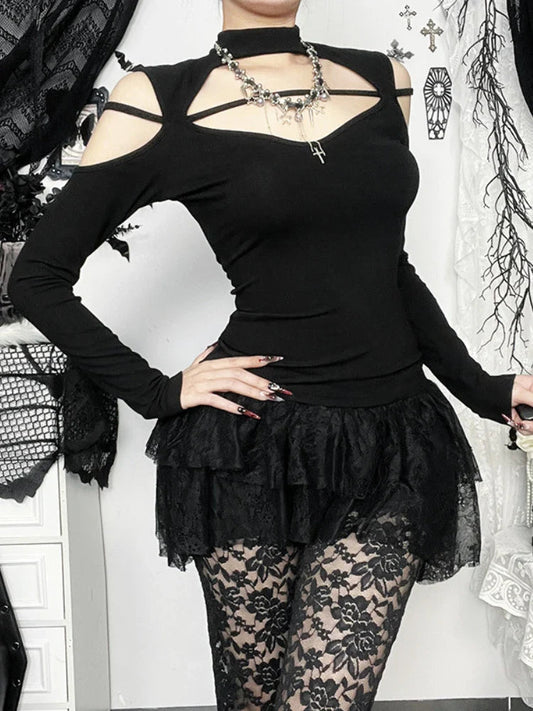 Flower Square Collar Knitted Top