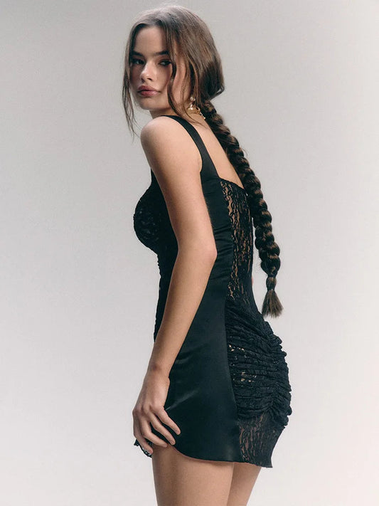 Lace Camisole Double-Layer Mini Dress