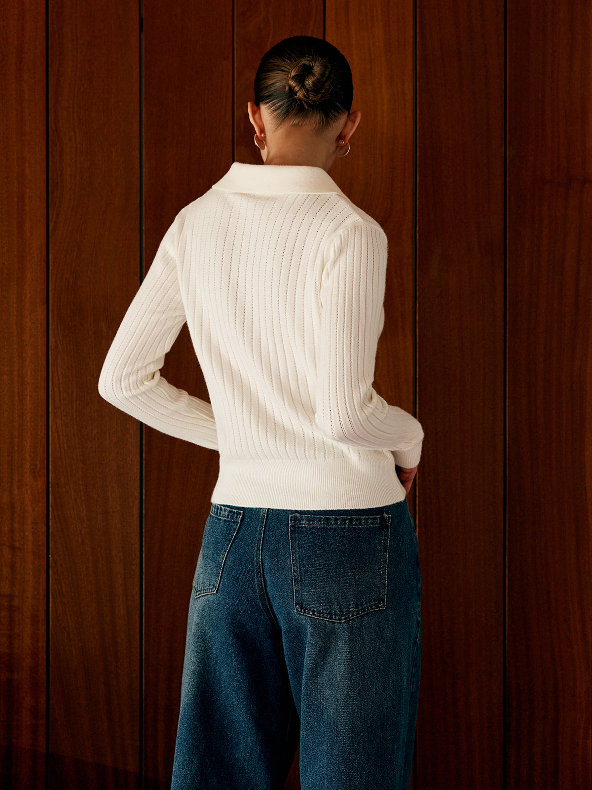 Wool Blend Lapel Knit Cardigan Cardigans