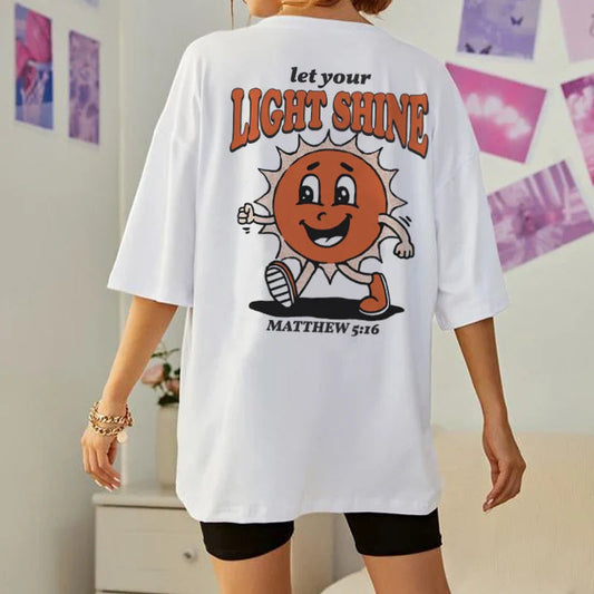 Bible Verse Cartoon Back Print T-shirt