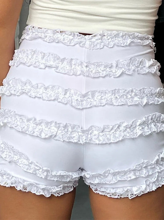 Retro Ruffled High Waist Short