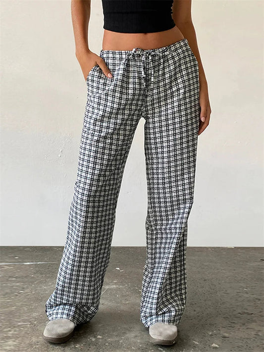 Striped Patchwork Drawstring Elastic Waist Pant