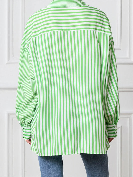 Striped Patchwork Button-Down Bloshope
