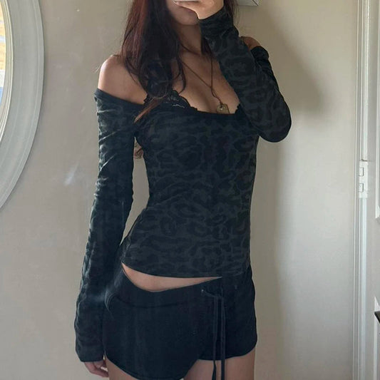 Leopard Patchwork Knit Top