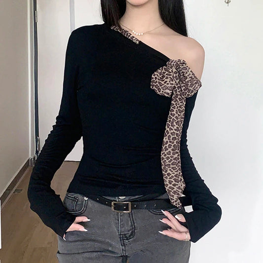 Leopard Bandage Knit Top