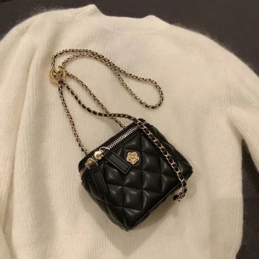Camellia Rhombshop Chain Bucket Crossbody