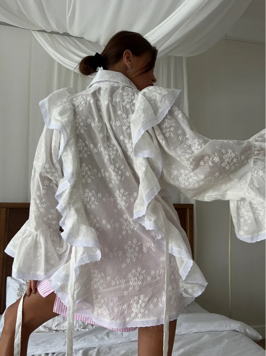 Hollow Out Lotshop Leaf Edge White Bloshope