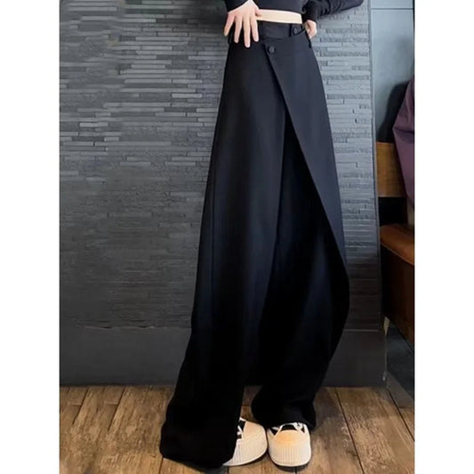 Elegant Vintage Black Suit Pants Women