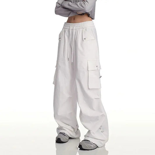 Y2K White Cargo Baggy Pants