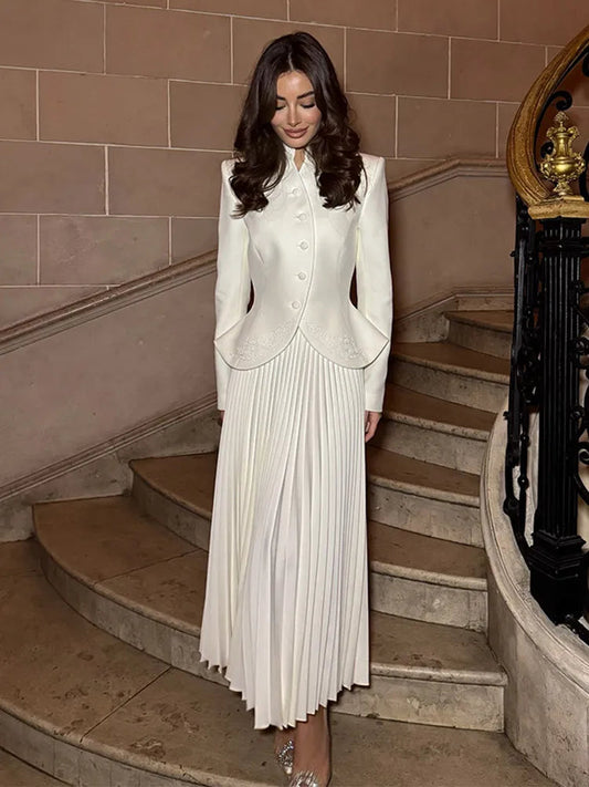 White Embroidery Coat