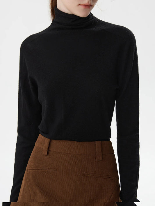 100% Wool Turtleneck Thin Wool Sweater