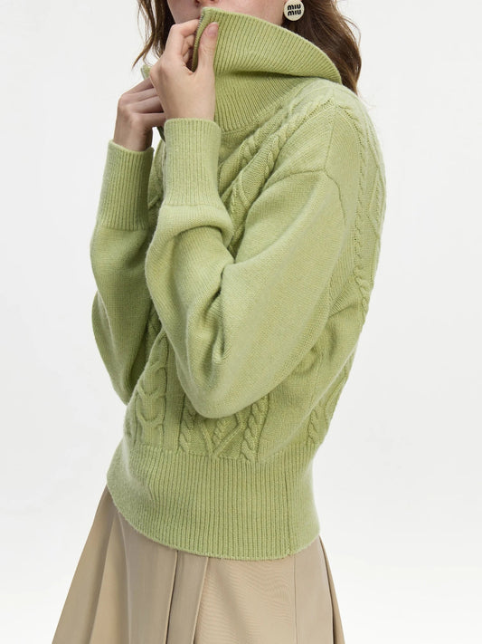 Wool V-neck Chic Pullover Two Color Sweater