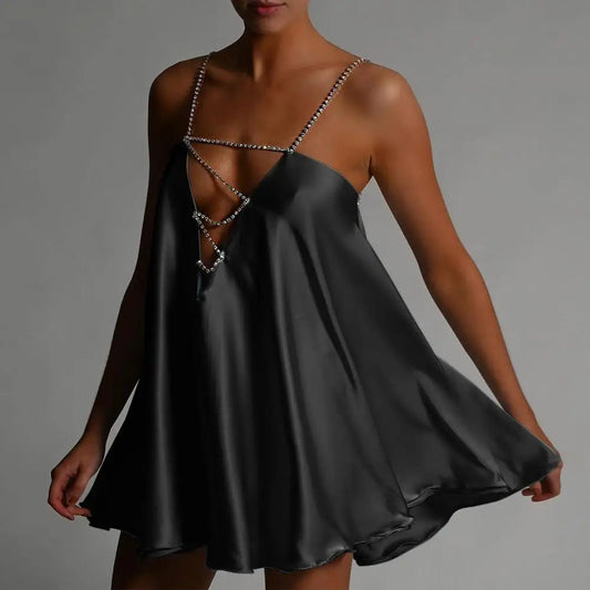 Chain Sshoppender Hollow Mini Dress