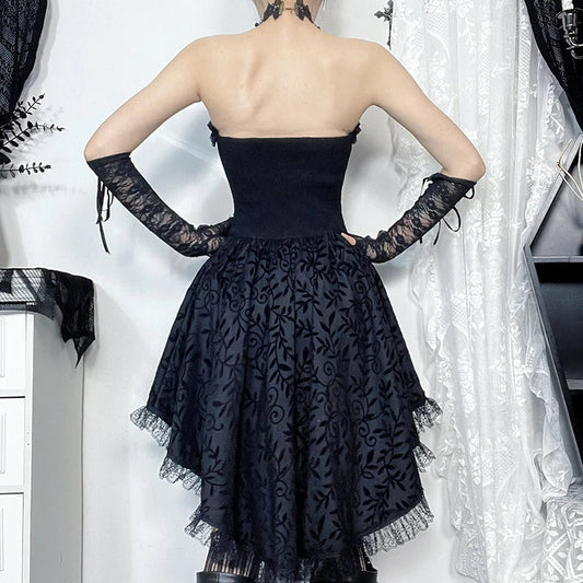 Lace Patchwork Corset Mini Dress