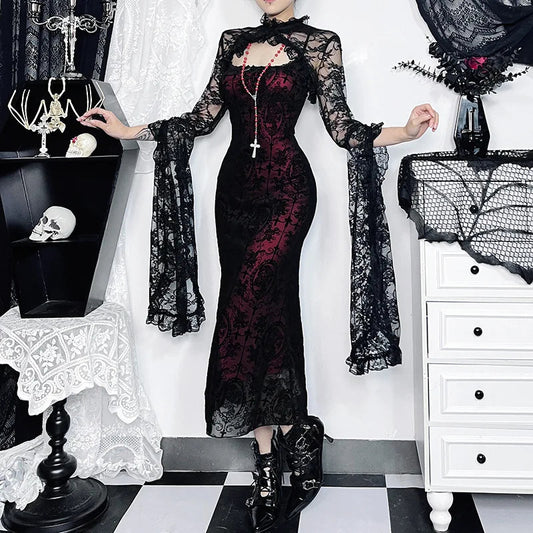 Ruched Backless Vintage Midi Dress