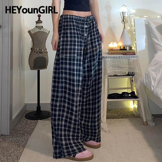 Plaid Straight Vintage Loose Fit Jogger Pant