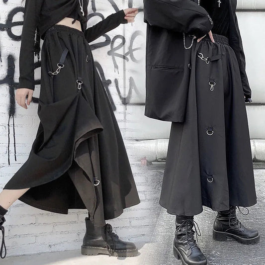 Buckle Irregular Gothic Street Skirt