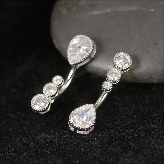 Liquid Zircon Gothic 14G Belly Ring